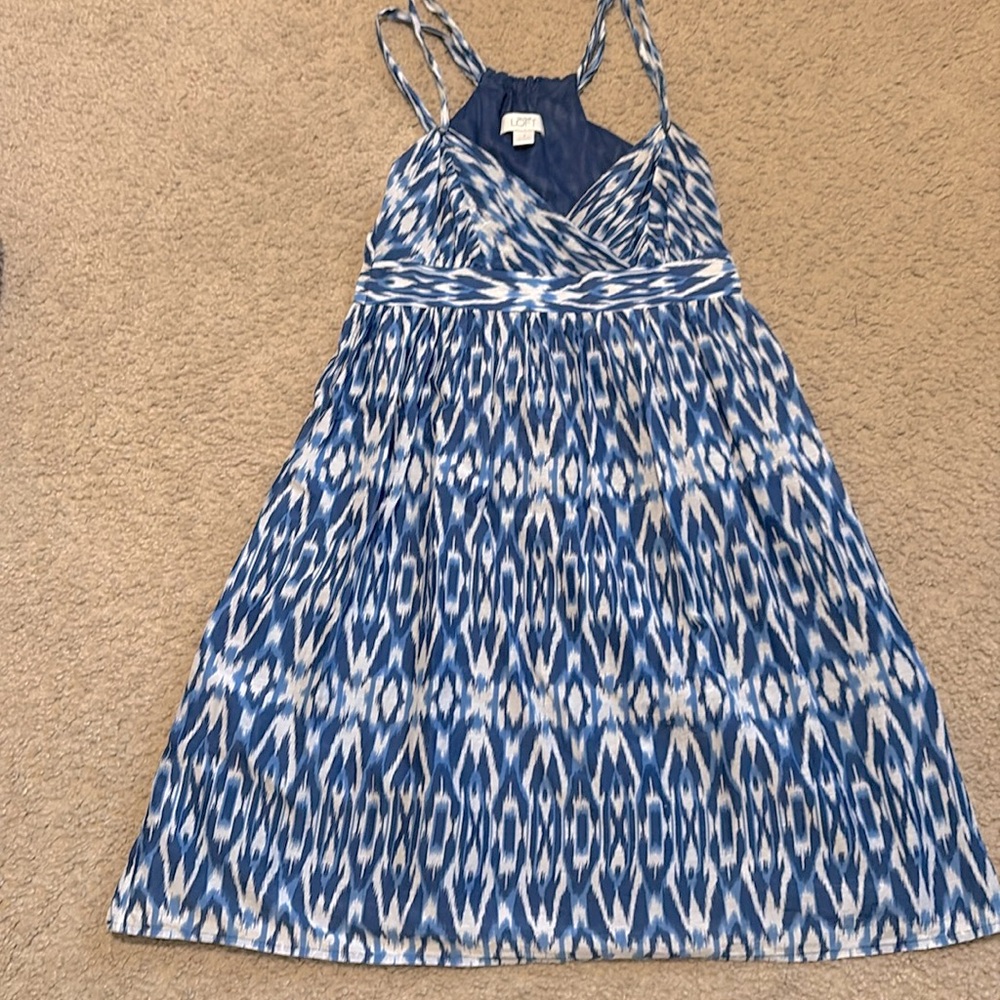 LOFT Blue Halter Sundress for Casual Resort Wear
